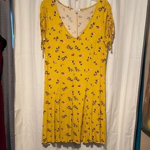 Torrid Gold Flutter Sleeve Mini Sundress